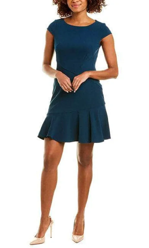 Women's Vacation Outfit Adrianna Papell AP1D103481 - Short Sleeved Plain Cocktail Dress Women's Vacation Outfit Adrianna Papell AP1D103481 - Short Sleeved Plain Cocktail Dress