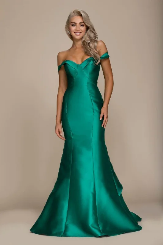 Playful Fashion Offers Nox Anabel - Sleek Off-Shoulder Layered Mikado Mermaid Dress C003 Playful Fashion Offers Nox Anabel - Sleek Off-Shoulder Layered Mikado Mermaid Dress C003