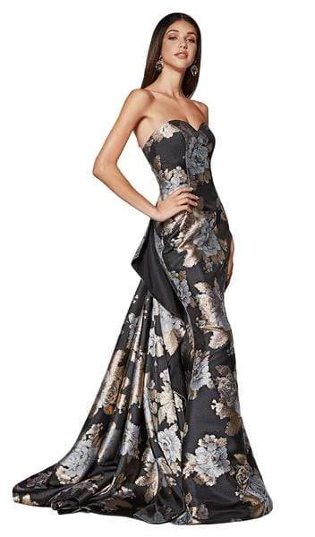 Elegant Style Cinderella Divine - Sweetheart Brocade Trumpet Dress CS025 - 1 pc Multi In Size 16 Available