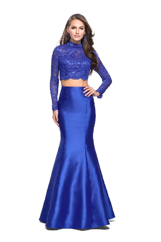 Browse Our Top Products La Femme - 24901 Two Piece Lace Mikado Trumpet Dress