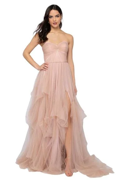 Stylish Statements Terani Couture - Ruched Sweetheart Ruffled Dress 1912P8273
