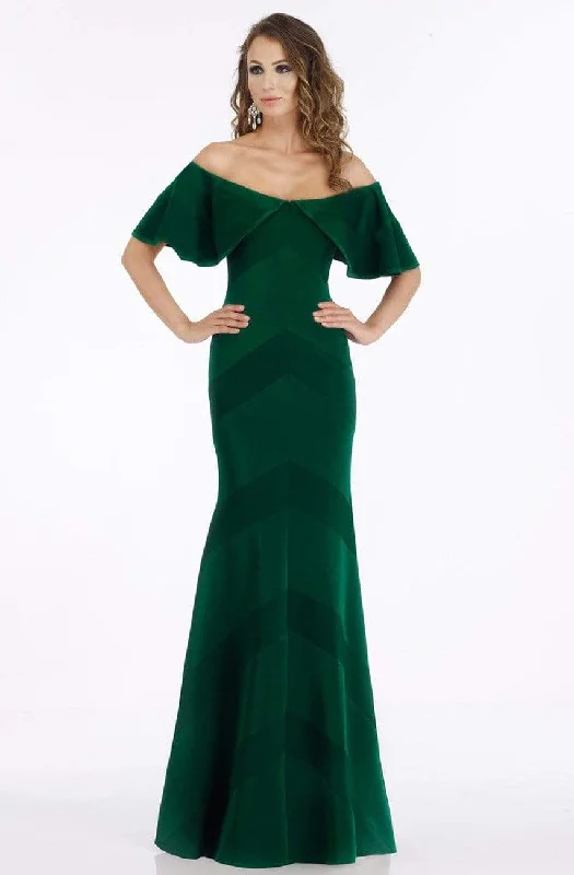 Fashion Forward Femme Gia Franco - Off Shoulder Flutter Sleeves Mermaid Dress 12912 - 1 pc Emerald In Size 12 Available Fashion Forward Femme Gia Franco - Off Shoulder Flutter Sleeves Mermaid Dress 12912 - 1 pc Emerald In Size 12 Available