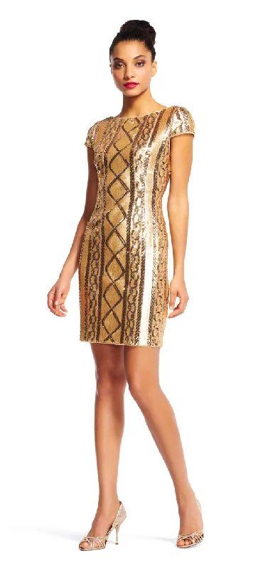 Sustainable Women's Clothes Adrianna Papell - AP1E200322 Cable Knit Sequined Dress