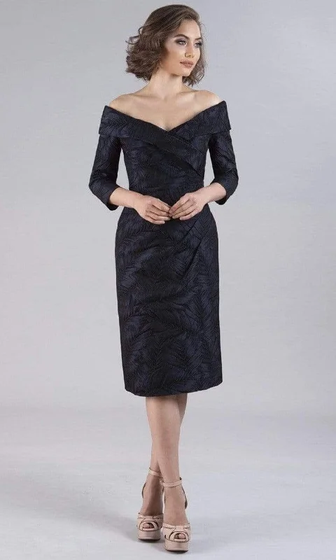 Chic Allure Gia Franco - Off Shoulder Drape-Ornate Lace Dress 12053 - 1 pc Navy In Size 8 Available Chic Allure Gia Franco - Off Shoulder Drape-Ornate Lace Dress 12053 - 1 pc Navy In Size 8 Available