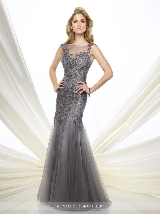 Refined Look Montage by Mon Cheri - 216964 Tulle Lace Trumpet Dress - 1 pc Champagne in Size 10 Available Refined Look Montage by Mon Cheri - 216964 Tulle Lace Trumpet Dress - 1 pc Champagne in Size 10 Available