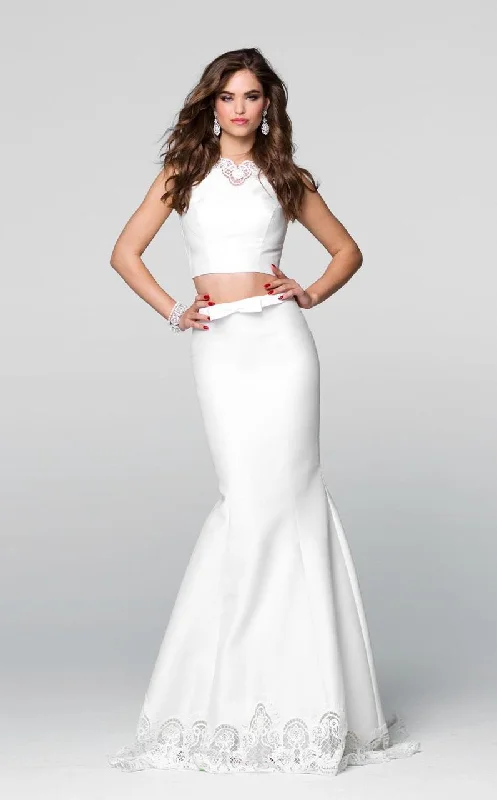 Insane Discount Onslaught Tarik Ediz - Lace Two-Piece Long Train Mermaid Dress 50049
