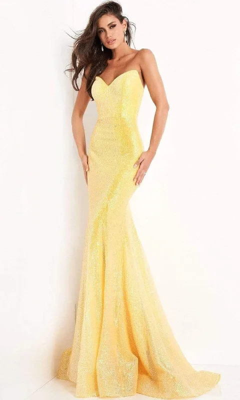 Refined Simplicity Jovani - V-Neck Sequin Embellished Mermaid Dress 04831SC - 1 pc Light Blue In Size 4 Available
