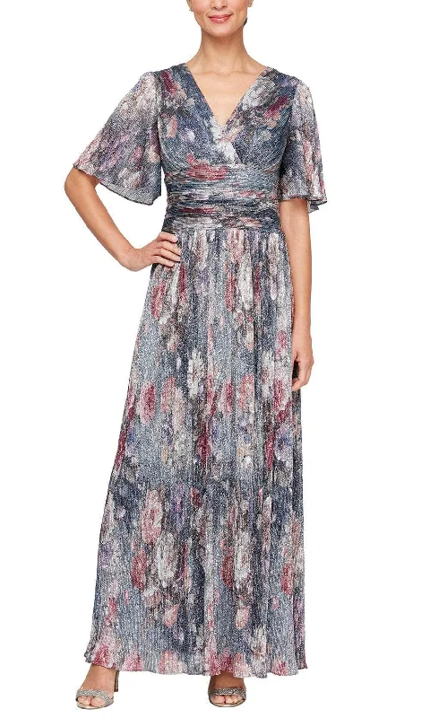Refined Simplicity SLNY 9127209 - Flutter Sleeves Ruched Dress