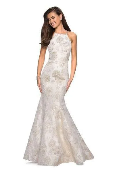 Wardrobe Refresh La Femme - 27796 Halter Jacquard Mermaid Dress