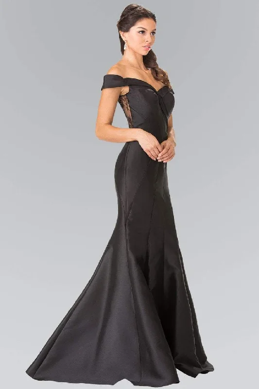 Chic Women's Garments Elizabeth K - GL2213 Laced Off-Shoulder Mikado Mermaid Dress