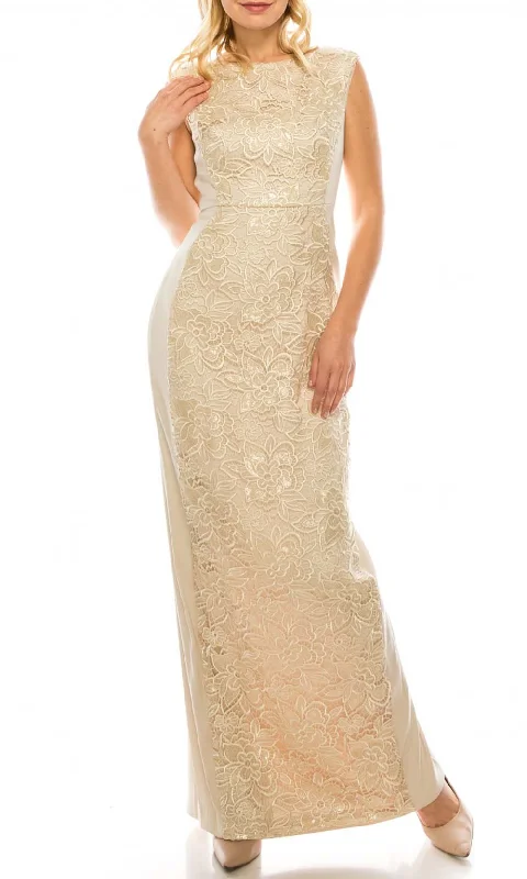 Sophisticated Outfits Adrianna Papell - AP1E200762 Embroidered Column Dress