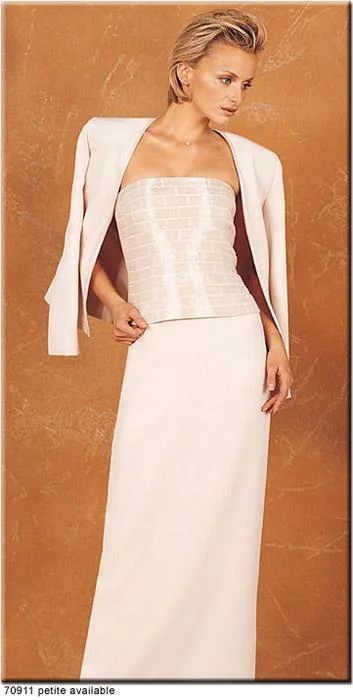 Hot Sale Alexander by Daymor Three Piece Straight Across Pleated Column Dress 911