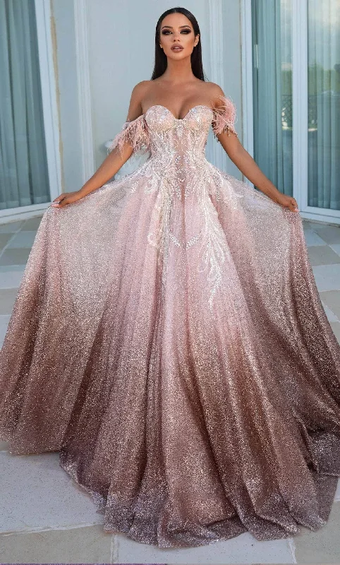 Unbeatable Prices Portia and Scarlett PS23932 - Feathered Sweetheart Ombre Glittered Dress Unbeatable Prices Portia and Scarlett PS23932 - Feathered Sweetheart Ombre Glittered Dress