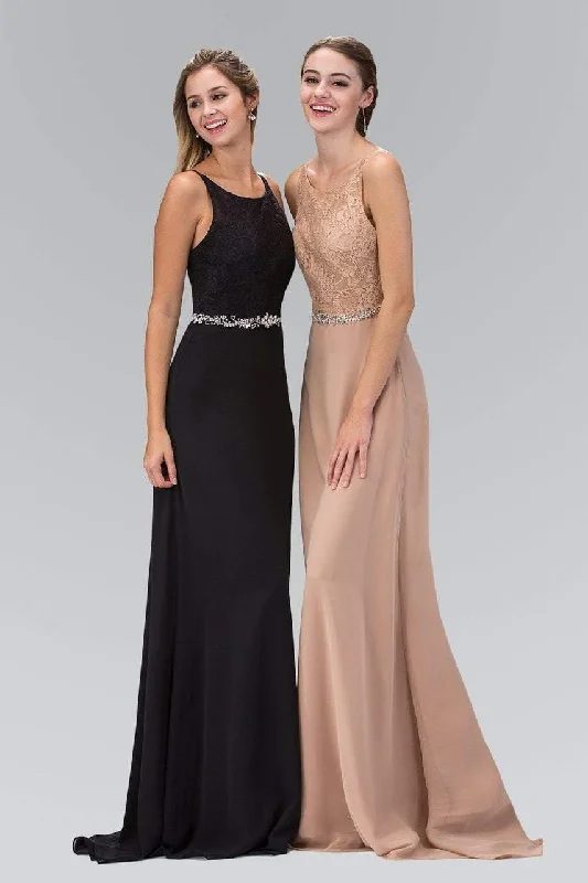 Classic Fashion, Modern Discounts Elizabeth K - GL2163 Lace Embellished Jewel-accented Dress Classic Fashion, Modern Discounts Elizabeth K - GL2163 Lace Embellished Jewel-accented Dress