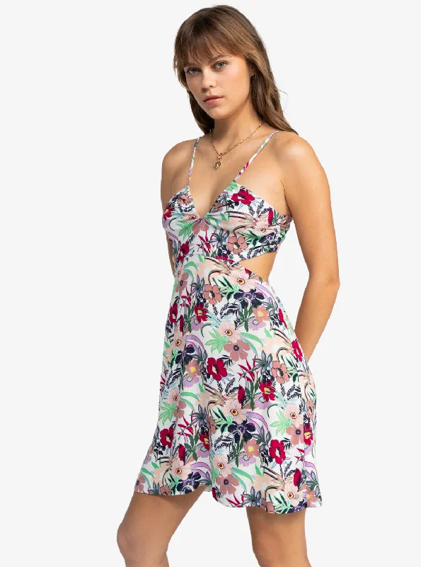 Workwear Fashion for Women Riviera Nights Tie Back Mini Dress - Ash Rose Wallflower