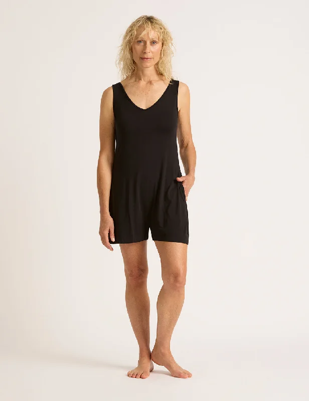 Women's Professional Garments Short Romper - Black