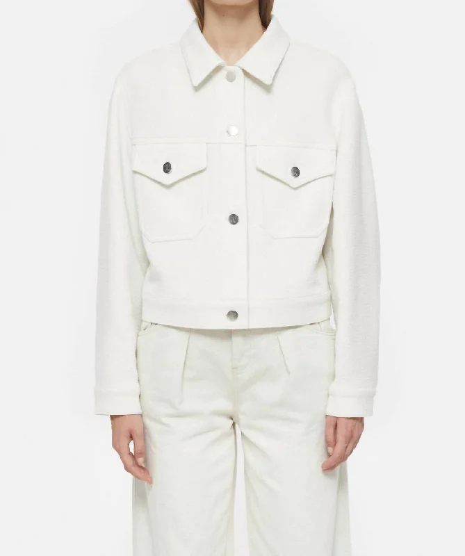 Clothing Sale Cropped Jacket In Ivory