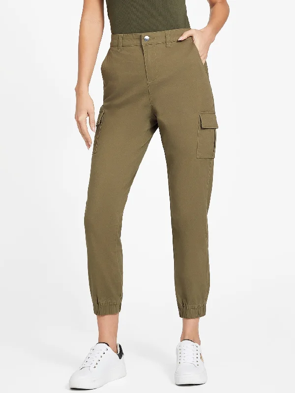 Chic Women's Outfit Ideas Gillianne Faux-Leather Cargo Joggers