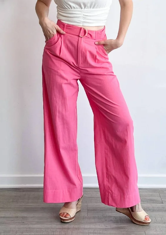 Women Online Clothing Boutiques Kalani Belted Pant In Bubble Pink