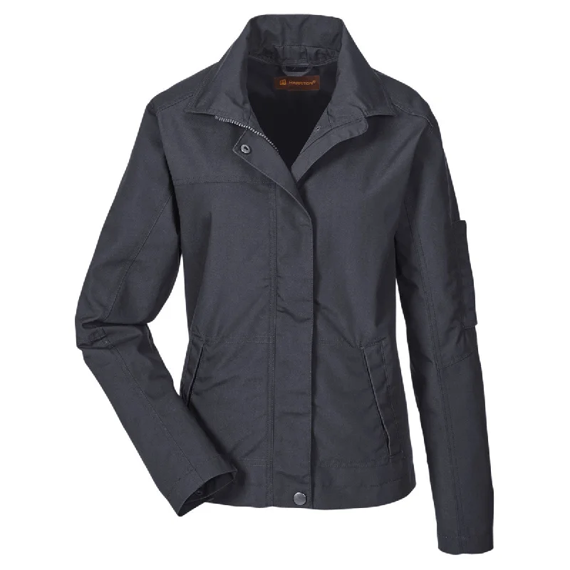 Affordable Women's Clothing Online Harriton Women's Dark Charcoal Auxiliary Canvas Work Jacket Affordable Women's Clothing Online Harriton Women's Dark Charcoal Auxiliary Canvas Work Jacket