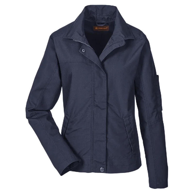 High-Quality Women's Fashion Dresses Harriton Women's Dark Navy Auxiliary Canvas Work Jacket High-Quality Women's Fashion Dresses Harriton Women's Dark Navy Auxiliary Canvas Work Jacket