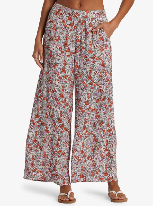 Casual Fashion Midnight New Avenue Lightweight Pants - Tiger Lily Autumn Ditsy