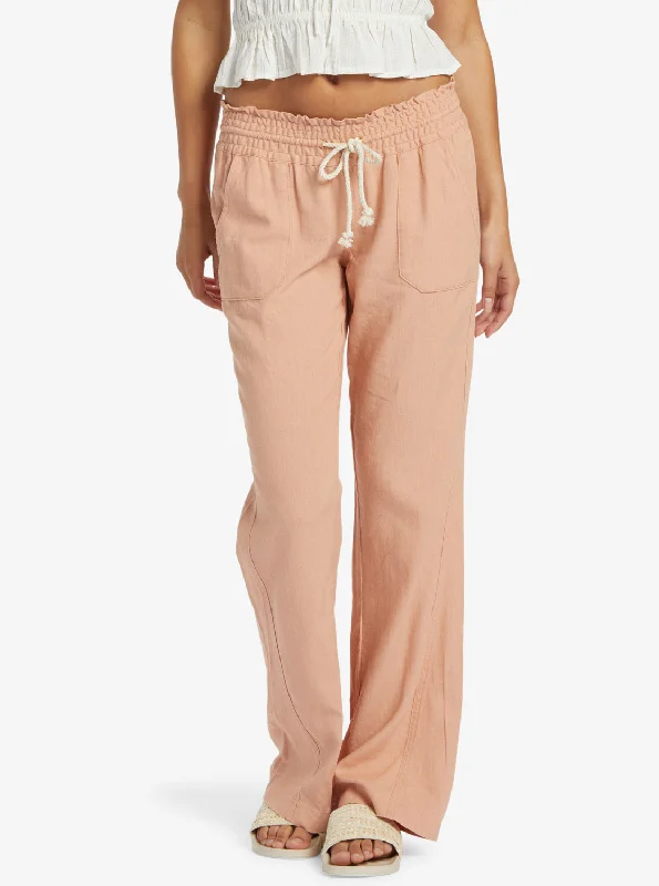 Women's Elegant Outfit Oceanside Flared Pants - Cafe Creme