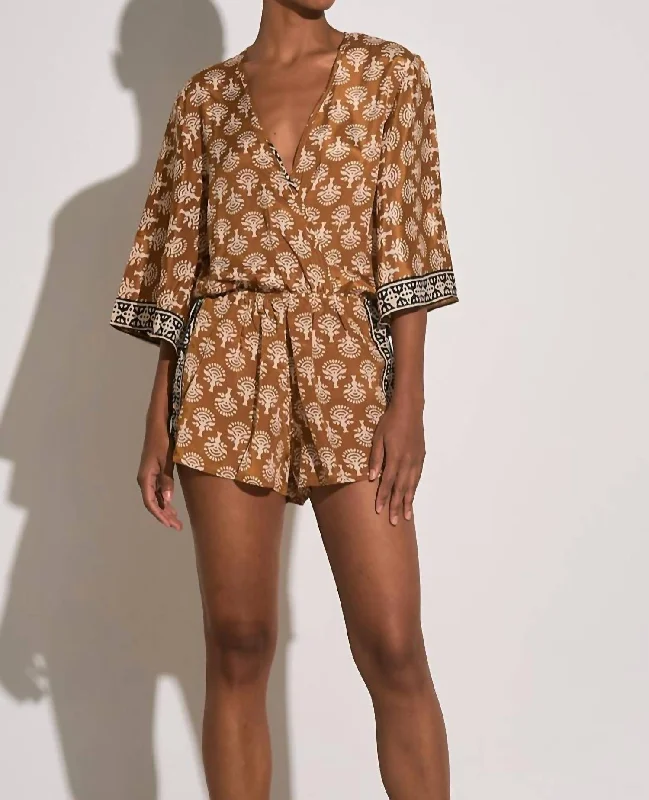 Comfy Women's Outfits for Daily Wear Poppy Casablanca Romper In Curry