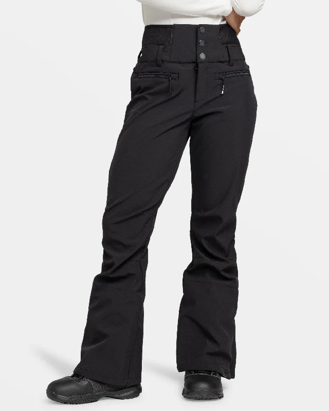 Women's Trendy Garments Rising High Snow Pants - True Black