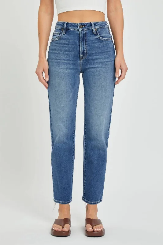 Stylish Savings Tracey High Rise Straight Jean In Medium Dark