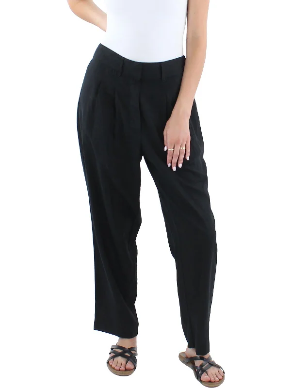 Women's Casual Apparel For Weekends Womens Linen High Rise Straight Leg Pants
