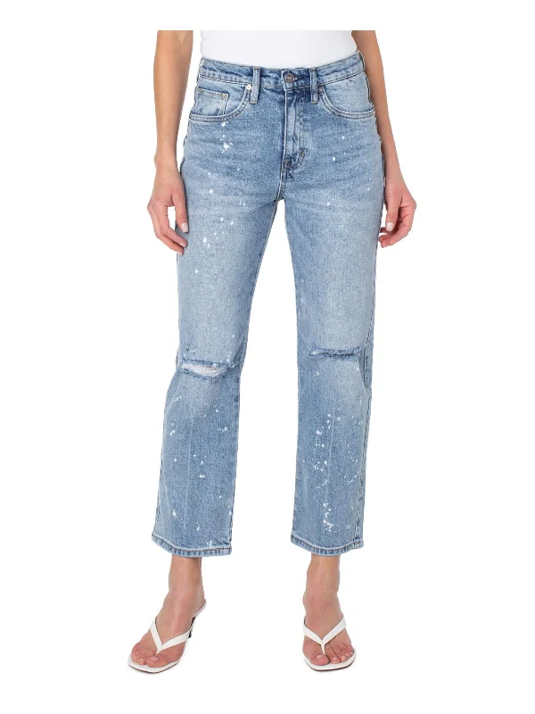 Chic Women's Attire Womens Pocket High-Rise Ankle Jeans