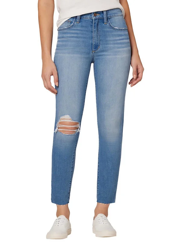 Clothes For Women Womens Raw Hem Destroyed Boyfriend Jeans