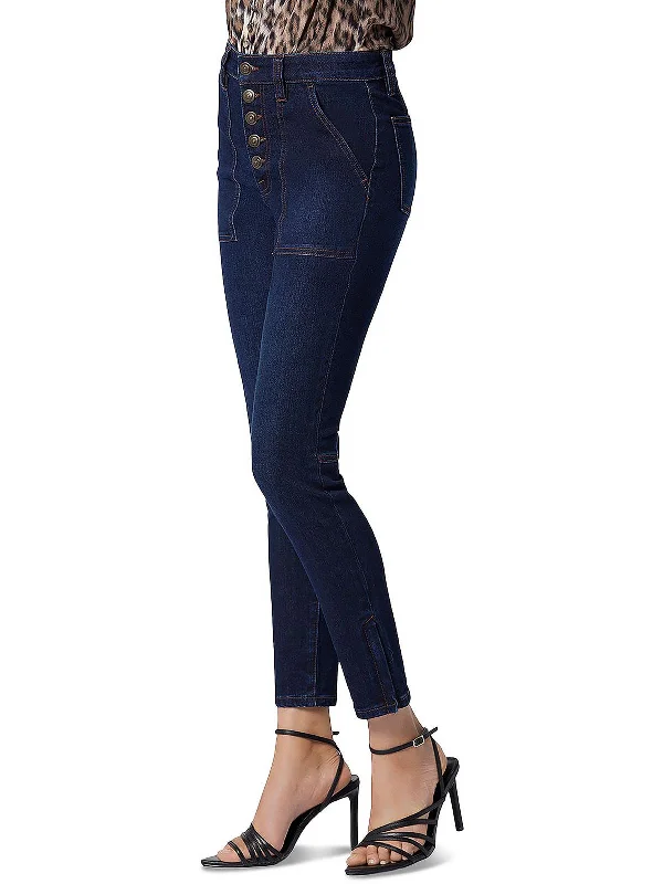 Modern Women's Outfit Womens Skinny Dark Wash High-Waist Jeans