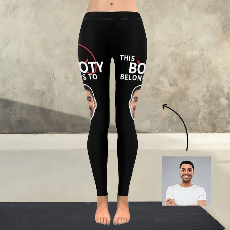 Women's Evening Wear Outfit Custom Face Booty All-Over Low Rise Yoga Leggings Design Leggings with Face on Them Women's Evening Wear Outfit Custom Face Booty All-Over Low Rise Yoga Leggings Design Leggings with Face on Them