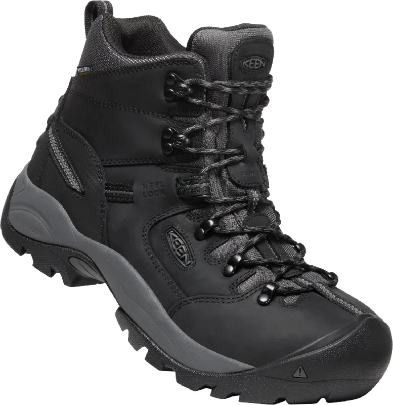 Keen Utility Mens Pittsburgh Energy 6in WP Black/Forged Iron Leather Work Boots