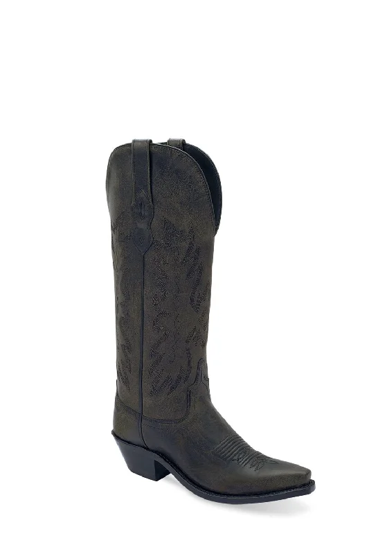 Old West Womens Western Black Leather Cowboy Boots 9 B