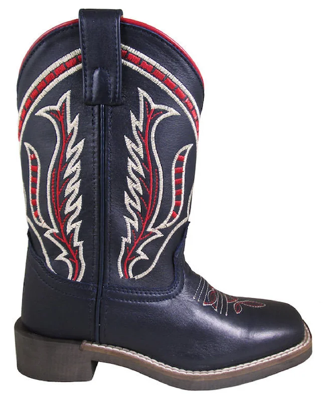 Smoky Mountain Children Boys Dallas Navy Leather Cowboy Boots