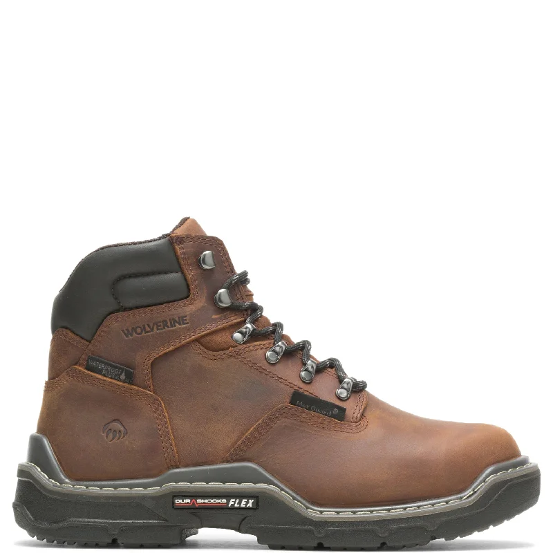 Wolverine Mens Peanut Leather Work Boots Raider 6in WP CM Met-Guard