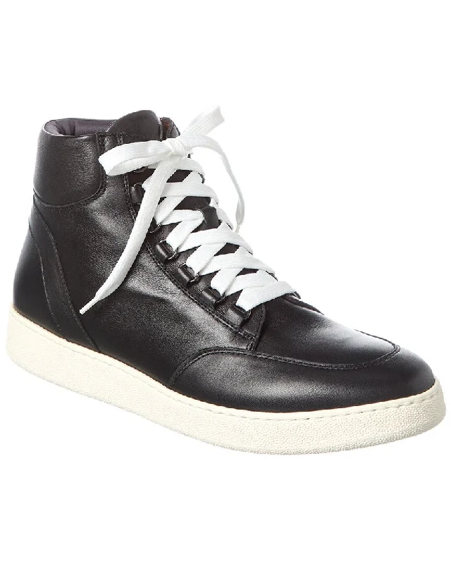 Aquatalia Pete Weatherproof Leather High-Top Sneaker