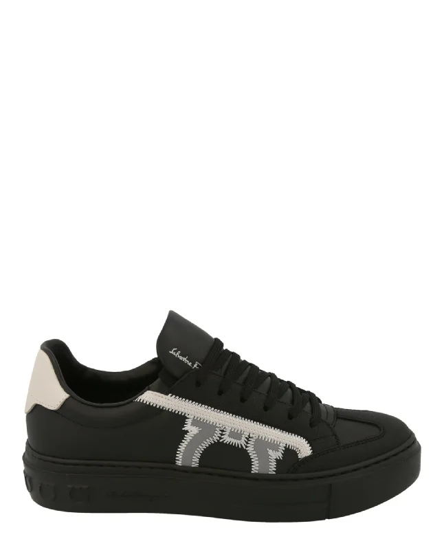 Borg Leather Low-Top Sneakers