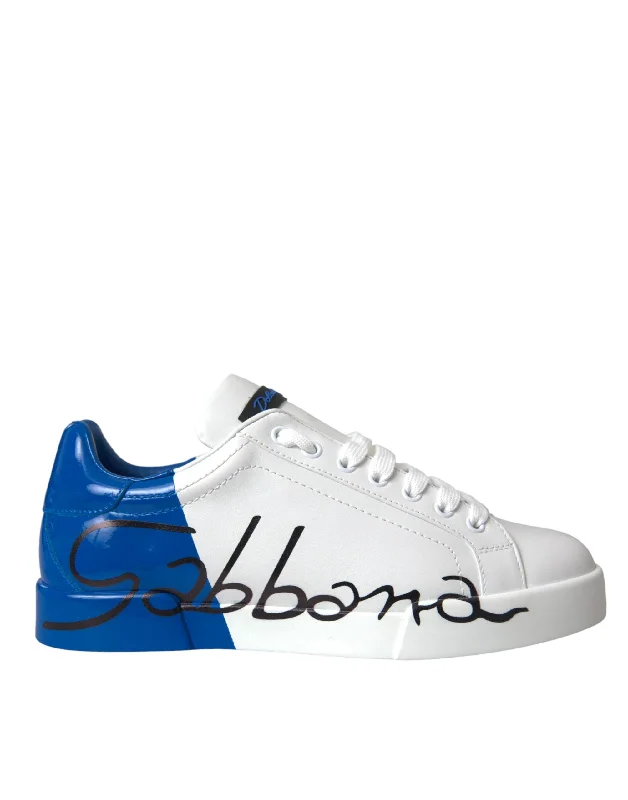 Dolce & Gabbana   Leather Logo Low Top Sneakers Men's Shoes