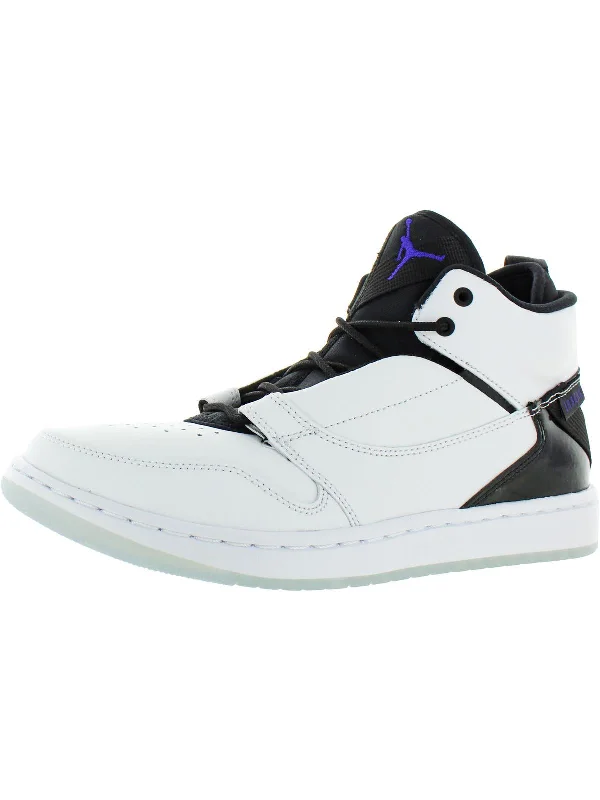 Fadeaway Mens Leather High Top Basketball Shoes