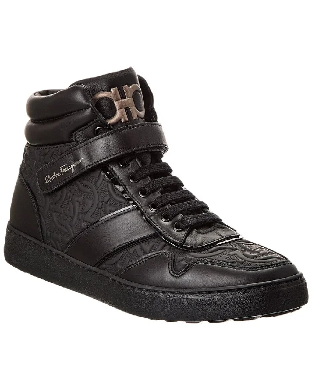 Ferragamo Noe 2 Leather High-Top Sneaker