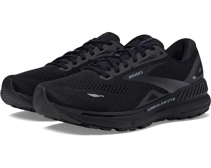 Men's Adrenaline Gts 23 Running Shoes In Black/black/ebony