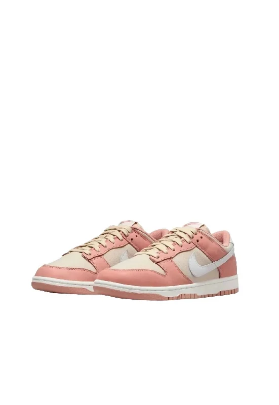 Men's Dunk Low Retro Premium Sneaker In Red Stardust/summit White/sanddrift