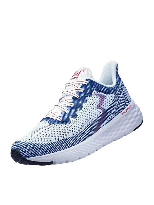 Men's Fierce Running Shoes - Medium Width In White/nautical Blue