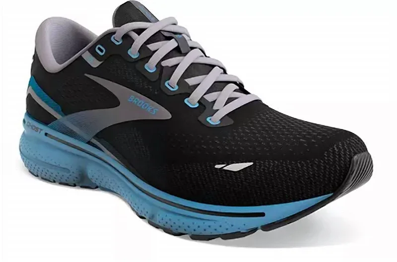 Men's Ghost 15 Running Shoes ( D Width ) In Black/blue