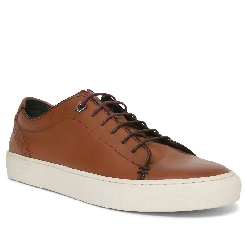 Men's Kiing Leather Sneaker In Tan