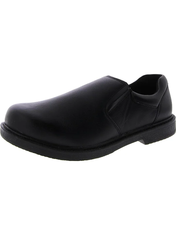 Mens Leather Laceless Work & Safety Shoes